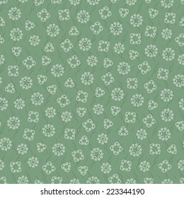 Abstract flowers seamless pattern. Floral background.