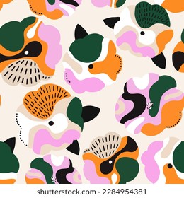 Abstract flowers seamless pattern. Floral modern texture. Perfect for fabric, textile.Vector illustration