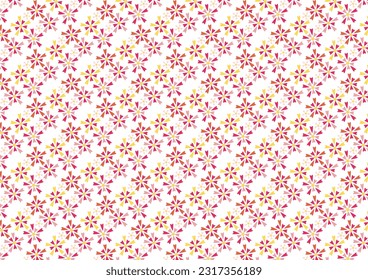 Abstract flowers seamless pattern on white background. Vector style.