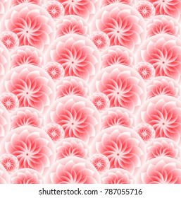 Abstract flowers seamless pattern , pink floral vector illustration. Cute wedding background design