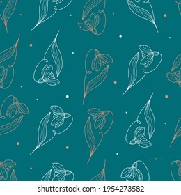 Las Flores Abstractas Son Un Patrón Sin Marea. Ilustración floral retro con tipografía clásica. Femenino. Plantilla moderna para florista, fotógrafo, blogger de moda, estudio de diseño.