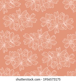 Las Flores Abstractas Son Un Patrón Sin Marea. Ilustración floral retro con tipografía clásica. Femenino. Plantilla moderna para florista, fotógrafo, blogger de moda, estudio de diseño.