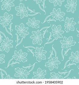 Las Flores Abstractas Son Un Patrón Sin Marea. Ilustración floral retro con tipografía clásica. Femenino. Plantilla moderna para florista, fotógrafo, blogger de moda, estudio de diseño.