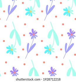 abstract flowers seamless pattern, simple pastel color print