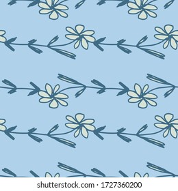 Abstrakte Blumen nahtlos Muster im Skizzenstil. Einfache Tapete mit Blumen. Design für Stoff, Textildruck, Verpackung, Küchentextilien. Vektor-Abbildung