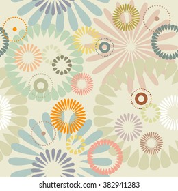 Abstract flowers, a seamless pattern - vector