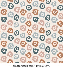 Abstract flowers seamless pattern in vintage style. Decorative Botanical print.
