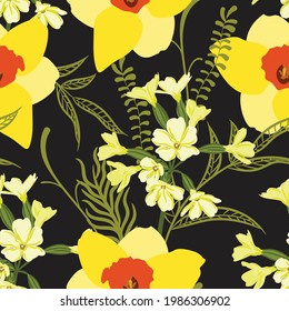 Abstract flowers seamless patterns. Design for paper, cover, fabric, interior decor and other users.