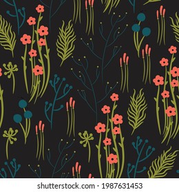 Abstract flowers seamless patterns. Design for paper, cover, fabric, interior decor and other users. Cute pattern in small flower. 