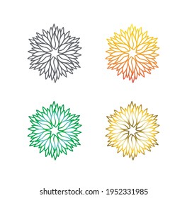 abstract flowers set useful for logo design templates