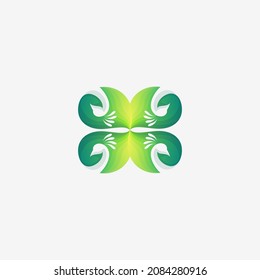 Abstract Flowers Swan Premium Logo Vector