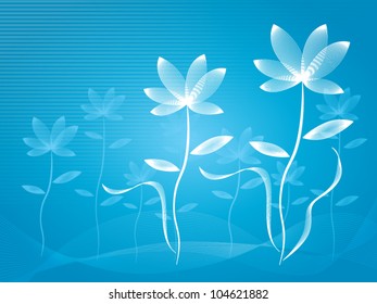 Abstract flowers theme background with gentle curves, vector illustration