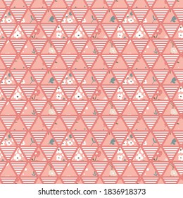 Flores y triángulos abstractos, fondo geométrico en un patrón vectorial incoloro, blanco y azul.