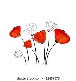 abstract flowers. Vector
