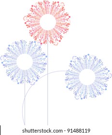 Abstract flowers vector