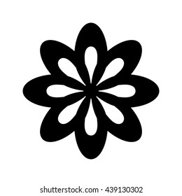 Abstract flowers. Vector black simple icon for web and mobile. Flat style.