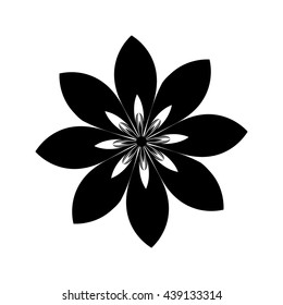 Abstract flowers. Vector black simple icon for web and mobile. Flat style.