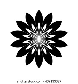 Abstract flowers. Vector black simple icon for web and mobile. Flat style.