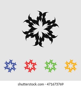 Abstract flowers. Vector black simple icon for web and mobile. Flat style.
