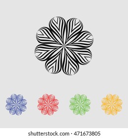 Abstract flowers. Vector black simple icon for web and mobile. Flat style.