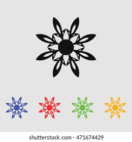 Abstract flowers. Vector black simple icon for web and mobile. Flat style.