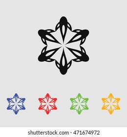 Abstract flowers. Vector black simple icon for web and mobile. Flat style.