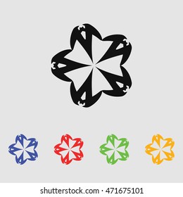 Abstract flowers. Vector black simple icon for web and mobile. Flat style.