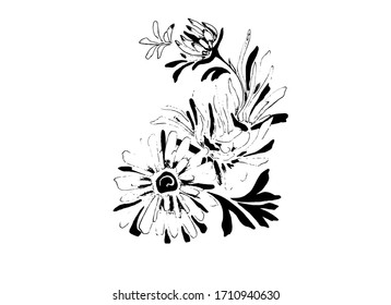 abstract flowers in vector. chamomiles in graphics