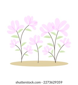 Abstract flowers vector collection. Flowering plant, blooming flower isolated on white background.Use for greeting card, background for banner, poster and packaging. Illustration vector.