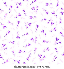 Abstract flowers. Vector illustration. Vector seamless pattern with little flowers in violet colors on a white background.