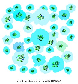 abstract flowers vector. mellow pattern with blue sky flowers on white background. repeat pattern with nice flower. hand drawn flowers for fabric, gift wrap, card, poster, wall art design