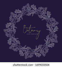 Abstract Flowers Vector Signs or Logo Border Templates. Retro Floral Illustration with Classy Typography. Feminine Logo. Modern Logo Template for florist, photographer, fashion blogger, design studio.