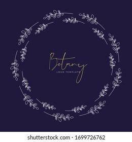 Señales de vectores de flores abstractas o plantillas de bordes de logotipos. Ilustración floral retro con tipografía clásica. Logo Femenino. Plantilla moderna de logotipo para florista, fotógrafo, blogger de moda, estudio de diseño.