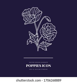 Abstrakte Blumen Vektorillustration Zeichen oder Logo-Vorlagen Set. Retro Floral Illustration mit klassischer Typografie. Frauenlogo. Moderne Logo Vorlage für Florist, Fotograf, Modeblogger, Designstudio.