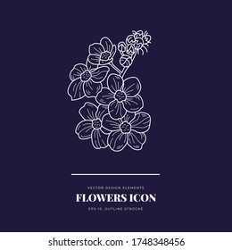 Abstract Flowers Vector Signs or Logo Templates. Retro Floral Illustration with Classy Typography. Feminine Logo. Modern Logo Template for florist, photographer, fashion blogger, design studio.