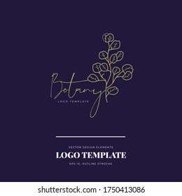 Abstract Flowers Vector Signs or Logo Templates. Retro Floral Illustration with Classy Typography. Feminine Logo. Modern Logo Template for florist, photographer, fashion blogger, design studio.
