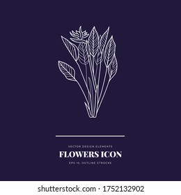 Señales de vectores de flores abstractas o plantillas de logotipos. Ilustración floral retro con tipografía clásica. Logo Femenino. Plantilla moderna de logotipo para florista, fotógrafo, blogger de moda, estudio de diseño.