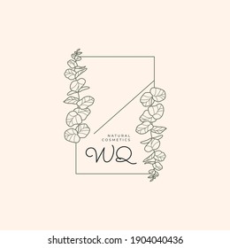Abstract Flowers Vector Signs or Logo Templates. Retro Floral Illustration with Classy Typography. Feminine Logo. Modern Logo Template for florist, photographer, fashion blogger, design studio.