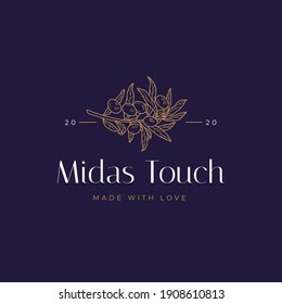 Abstract Flowers Vector Signs or Logo Templates. Retro Floral Illustration with Classy Typography. Feminine Logo. Modern Logo Template for florist, photographer, fashion blogger, design studio.