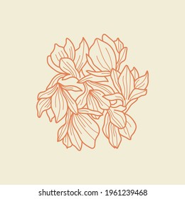 Abstract Flowers Vector Signs or Logo Templates. Retro Floral Illustration with Classy Typography. Feminine Logo. Modern Logo Template for florist, photographer, fashion blogger, design studio.