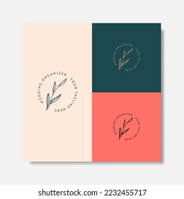 Abstract Flowers Vector Signs or Logo Templates. Feminine Logo. Modern Logo Template for florist, photographer, Wedding organizer, design studio.