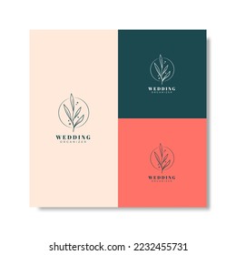 Abstract Flowers Vector Signs or Logo Templates. Feminine Logo. Modern Logo Template for florist, photographer, Wedding organizer, design studio.