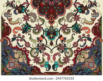 Abstract flowers.seamless.carpet composition. Cloth for women. Wrap. Wallpaper.