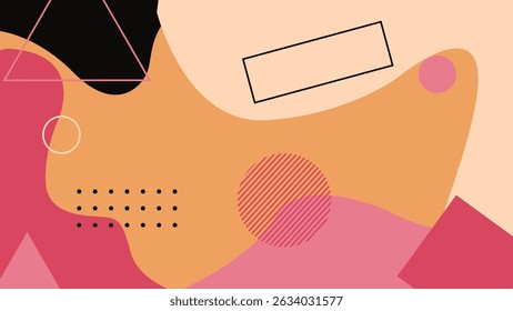 Abstract flowing background with geometric forms in a minimalist style. Perfect for packaging, creative branding, and visual art.