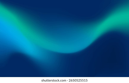 Abstract flowing background with gradients of deep blue, turquoise, and teal merging in a smooth, curved wave pattern creating a serene and modern aesthetic appeal for designs
