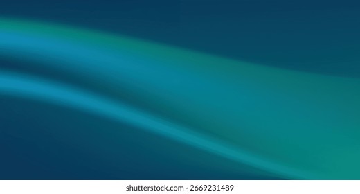 Abstract flowing background with gradients of deep blue, turquoise, and teal merging in a smooth, curved wave pattern concept.Eps 10
