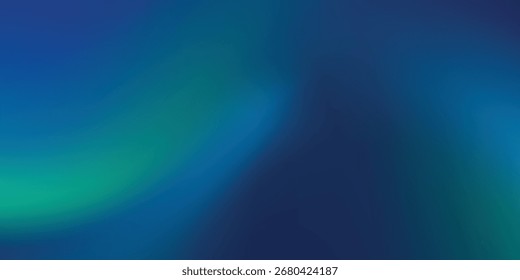 Abstrakter fließender Hintergrund mit Farbverläufen von tiefblauem, türkisem und tealem Verschmelzen in einem glatten, gekrümmten Wellenmuster, das eine ruhige und moderne Ästhetik schafft.Eps 10