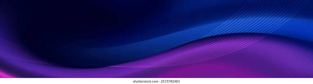 Abstract flowing background with a smooth transition from purple to blue