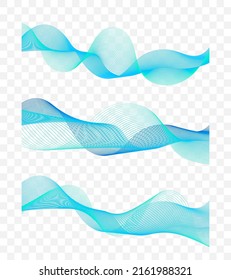 Abstrakte fließende, gewellte Linien, einzeln auf weißem Hintergrund. dynamische Vektorgrafik-Wellendarstellung 