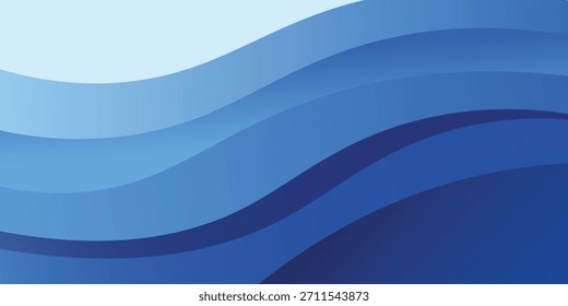 Abstract flowing blue layers create a dynamic and modern background design